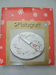 Pfaltzgraff Christmas WINTERBERRY Holly Cheese Board Knife Cheese Ball Spreader