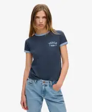 Athletic Ringer Fitted Tee | Richest Navy Slub