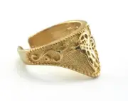 Signet Ring Adjustable Raw brass (21mm 11US inner size) 2805