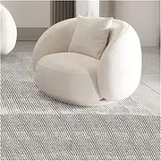 Sofas and Couches Modern Living Room Curved Sofa, Indoor Lounge Sofa Chair, Ergonomic Chair, Bedroom 35inch Sofa, White/Grey for Living Room Corner Chair Bedroom Salon Office (Color : A)
