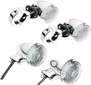 Front Rear Turning Indicator Lights 4Pcs Motorcycle Turn Signal Lights, for Harley, Indicator Lamps and Black Housing 41mm with Front Rear Clamp Motorcycle Turn Signal Lights(Black Chrome)