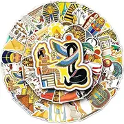 50 Packs Egypt Stickers Water Bottles Laptop Phone Motorcycle Computer Guitar Skateboard Hydroflasks Ancient Egypt Vinyl Sticker Waterproof Aesthetic Trendy Decals for Teens Girls Adults