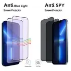 [2+2 Pack] Anti-Blue Light&Anti-Spy Screen Protector for iPhone 13 12 14 Pro Max
