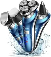 [Hatteker] Electric Shaver for Men Trimmer for Men Cordless Rechargeable Beard Nose Hair Face Trimmer Rotary Razor USB Groomer Waterproof Wet Dry 4 in 1