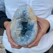 5lbLarge Natural Blue Celestite Crystal Geode Quartz Cluster Mineral Specimen