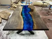Epoxy Table Dining Sofa Center Live Edge Walnut Wood Table Custom Order Counter