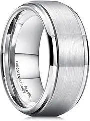 [King Will] Basic Silver 6mm/7mm/8mm Tungsten Carbide Wedding Ring