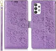 Cell Phone Flip Case Cover Compatible with Samsung Galaxy A52/A52S Wallet Case, PU Leather Magnetic Snap Flip Folio Case with Card Holders Kickstand & Lanyard Shockproof TPU Inner Shell Phone Cover(Pu