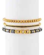 Eye Candy LA The Bold Collection Titanium Agate CZ Ezra Bracelet