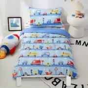 4-Piece Toddler Bedding Set, Includes 1 Flat Sheet, 1 Fitted Sheet, 1