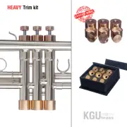 Trumpet Trim Kit KGUmusic. HEAVY. Raw Brass. Custom parts. Heavy Caps & Buttons