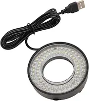 [gernie] 72 LED Ring Light, 6500K-7500K Adjustable Microscope Light, USB Powered, Compatible with 34-62mm Lenses