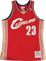 Cleveland Cavaliers 03 LeBron James Red Mitchell & Ness Authentic Road Jersey