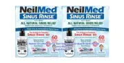 2 x Neilmed Sinus Rinse Kit For Adult Soothing Saline Nasal Rinse 60 Packets