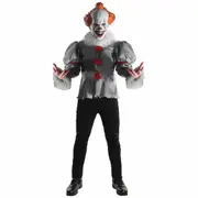 Pennywise Deluxe IT Movie Stephen King Horror Clown Mens Costume & Mask
