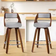 2x ALFORDSON Bar Stools Eden Fabric Grey