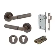 Iver Brunswick Door Lever on Round Rose Entrance Kit Key/Key