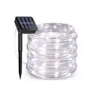 Solar Powered Rope Strip Lights Waterproof Light Garden Christmas Decor-White