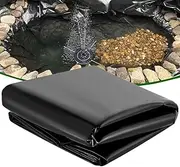 Outdoor Pond Lining 3x4m 5x7m 6x9m 8x10m 10x12m Black Flexible Pond Liner for Irregular Shapes | Underlayment Foldable HDPE Pond Liners - Black(6x9m(19.7x29.5ft))