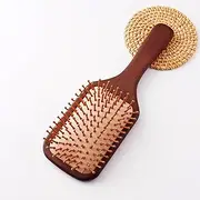 Bamboo Air Cushion Comb, Anti Static Hair Massage Brush, Natural Wooden Hair Brush, Bristle Detangling Hairbrush, Used for Massaging the Scalp, Reducing Frizz (Square)