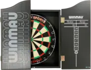 Micro Band 3 Dart Board Set Winmau Pro Line Black Cabinet + Darts Man Cave Gift