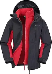 Mountain Warehouse Cannonball Kids 3 in 1 Waterproof Jacket - Breathable Triclimate Rain Jacket, Taped Seams Kids Coat, Detachable Hood - Kids Coat for Winter Walking