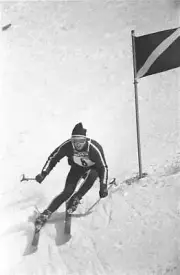 Skiing 1964 Winter Olympics USA Billy Kidd in action during Giant - Old Photo