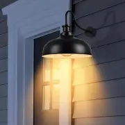 Dusk to Dawn Outdoor Gooseneck Barn Vintage Light, 16 inch Dome Wall Sconce