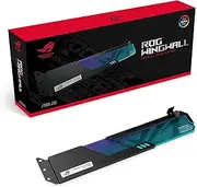 ASUS ROG Wingwall Graphics Card Holder - Easily Adjustable, Aura Sync RGB Lighting, Aluminum Structure, Customizable Acrylic Plate, Universal GPU Support