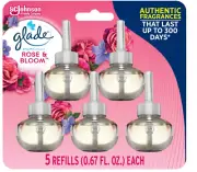 Glade PlugIns Refills Air Freshener Rose & Bloom Essential Oils 25 Count 3.35 oz