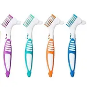 Denture Toothbrush For Adults, Denture Cleaning Brush, Hard Denture Brush Oral Care Double-Sided Toothbrush, Specially Designed To Thorough Cleaning Dentures a