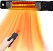 1500W Infrared Electric Heater 1s Fast Heat, Remote, 24H Timer, 3 heat settings