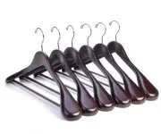 Luxury Mahogany Wooden Suit Hangers - 6 Pack - Wood Coat Hangers,Jacket Outer...