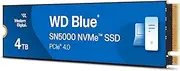 Western Digital Internal SSD 4TB WD Blue SN5000 (Read Up to 5,500MB/sec) M.2-2280 NVMe WDS400T4B0E-EC