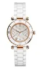 GUESS Gc 42004L1 Diver Chic Watch Rose Gold Stainless Steel Casing White -