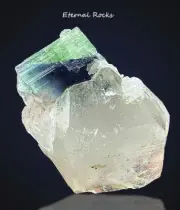 Natural Bi Color Tourmaline Crystal Inside Fedan Quartz, Terminated Tourmaline