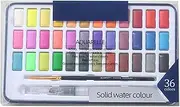 Water Paint Set | Portable Travel Water Color Kit with Brush - Art Activity, Painting Supplies, Travel Palette Kit for Artists, Amateur Hobbyists