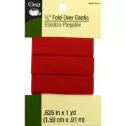 DRITZ 5/8" Fold-Over Elastic, RED, 1 yd