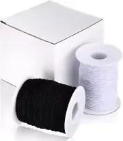 2 Roll 0.8 Mm Elastic Cord Thread Beading Threads Stretch String Fabric Crafting