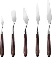 5Pcs Stainless Steel Cake Cream Spatula Shovel Cake Painting Scraper Cake Decorating Spatula with Frosting Icing Knife Oil Painting Knife Art Painting Tool Palette Knife for Cake Fondant Chocolate