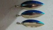 blades 10 ct/silver/blue willow leaf blades #41/2 size with ball bearing swivel