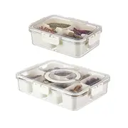 Divided Serving Tray with Lid Food Storage Lunch Storage Box for Vegetarian Candy Snack
