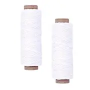 2-Pack Premium Waxed Polyester Thread for Leather Crafting, 1mm x 164ft, Durable