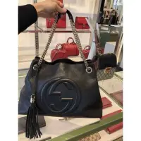 在飛比找Yahoo!奇摩拍賣優惠-GUCCI 536196 Soho 雙G LOGO 流蘇 雙