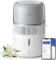 Philips Air Humidifier Series 5000, Smart Humidification for Rooms up to 56m², Ultra Quiet Sleep Mode (12 dB), Humidity sensor, Aroma add-on, Ambient Light, 400 ml/h, 4,5L Tank, White (HU5710/00)