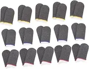 LIFKICH Gaming Thumb Sleeve Silver Fiber 30pcs Comfortable Finger Covers for Gaming Touch Screen Safe Anti-Friction Random Color