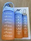 Sports Motivational Drinking Water Bottles With Time Marker 64oz.