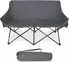 Leonyo Double Camping Chair, Loveseat Outdoor Black Moon Chair