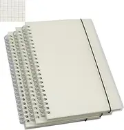 Spiral Notebook, 3 Pcs A5 Thick Plastic Translucent Frosting Hardcover Graph Paper 80 Sheets -160 Pages Journals for Study and Notes (A5 5.7" x 8.3"- Grid 3pcs)