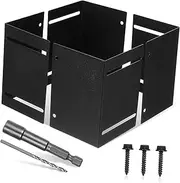 Generic 1 Set Post Protection Kit Post Base Protector Adjustable Fence Post Protector Post Base Sleeve Adjustable Fence Post Cap Adjustable Mailbox Post Protector Post Cover Black Metal